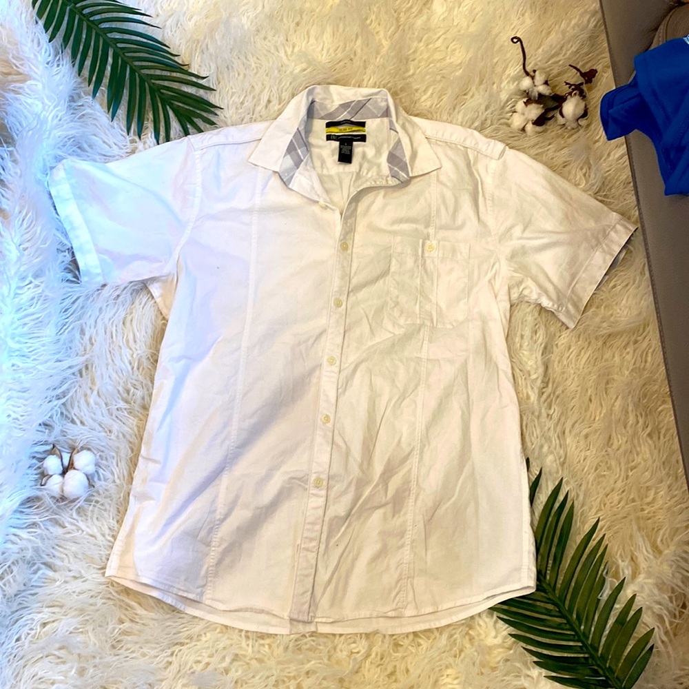 Slim fit White button down shirt